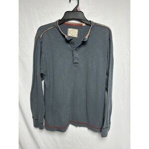 Vintage Y2K Jeremiah American Legacy Henley Long Sleeve Size M Distressed Gray